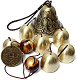 Yizunnu - Scacciapensieri con campana e campanelle, in metallo, per esterni e interni, decorazione per la casa, 40 cm