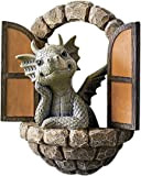 Youery Bella scultura del drago cortile, bella scultura del drago cortile, scultura del drago statua ornamento da giardino, in resina ...
