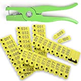 YouKuShi - Pinze per etichette auricolari e n° 001-100 con pinze Kit di identificazione bestiame per bestiame, pecore e maiale ...