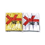 YQ Due Confezioni per Un Totale di 1400 Metallico Twist Ties,Imballaggio Twist Fascette Cravatte Alimentari（Argento e Oro）