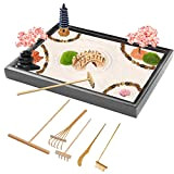 Zen Garden Kit Sollievo dallo Stress, 28 x 20 cm Premium Giapponese Mini Rock Garden Meditazione Set Regalo per Home ...