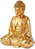 Zen'Light - Statua di Buddha dorata, in resina, 16 x 10 x 20 cm