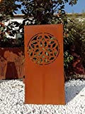 Zen Man 032022 - Paravento da giardino in metallo ruggine, 1 mm, 75 x 150 cm