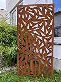 Zen Man Recinzione in metallo arrugginito per giardino, recinzione da giardino, 1 mm, 032131-2 B75, altezza 150 cm