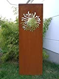 Zen Man ruggine Giardino frangivista in Metallo ruggine Giardino Recinzione frangivista Parete H150 x 50 cm