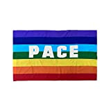 ZeroPlayer Bandiera della Pace con asole per Asta. Bandiera Pacifista. Bandiera Diritti Umani. Misura Standard 90 X 150 cm