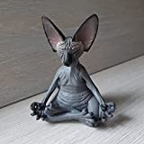 Zhaoying - Statua di gatto da giardino Zen meditatoria – per interni ed esterni giardino gatto scultura per casa, giardino, ...