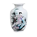 ZHJING Vaso in Ceramica Decorazione Domestica Disposizione dei Fiori Soggiorno in Stile Cinese TV Cabinet Crafts (Design : Beautiful Women ...