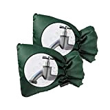Zueyen - 2 copri rubinetto per proteggere il rubinetto esterno, ispessito da congelamento, impermeabile, termica, colore verde