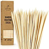 Zulay - Bastoncini in bambù per arrostire marshmallow, perfetti per S'Mores, include 40 spiedini extra lunghi 76,2 cm in bambù ...